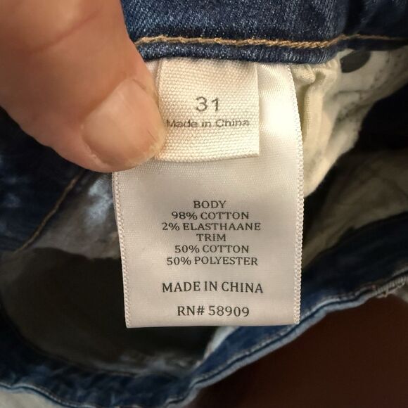 Anthropologie Chelsea & Violet Women’s Cropped Jeans Embroidered Hem  Size 31 - Picture 5 of 7